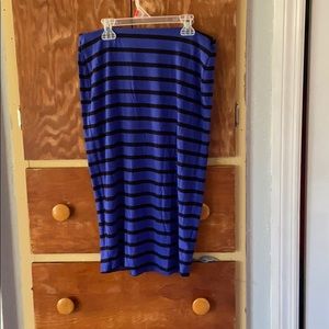 Blue/Black striped maxi skirt